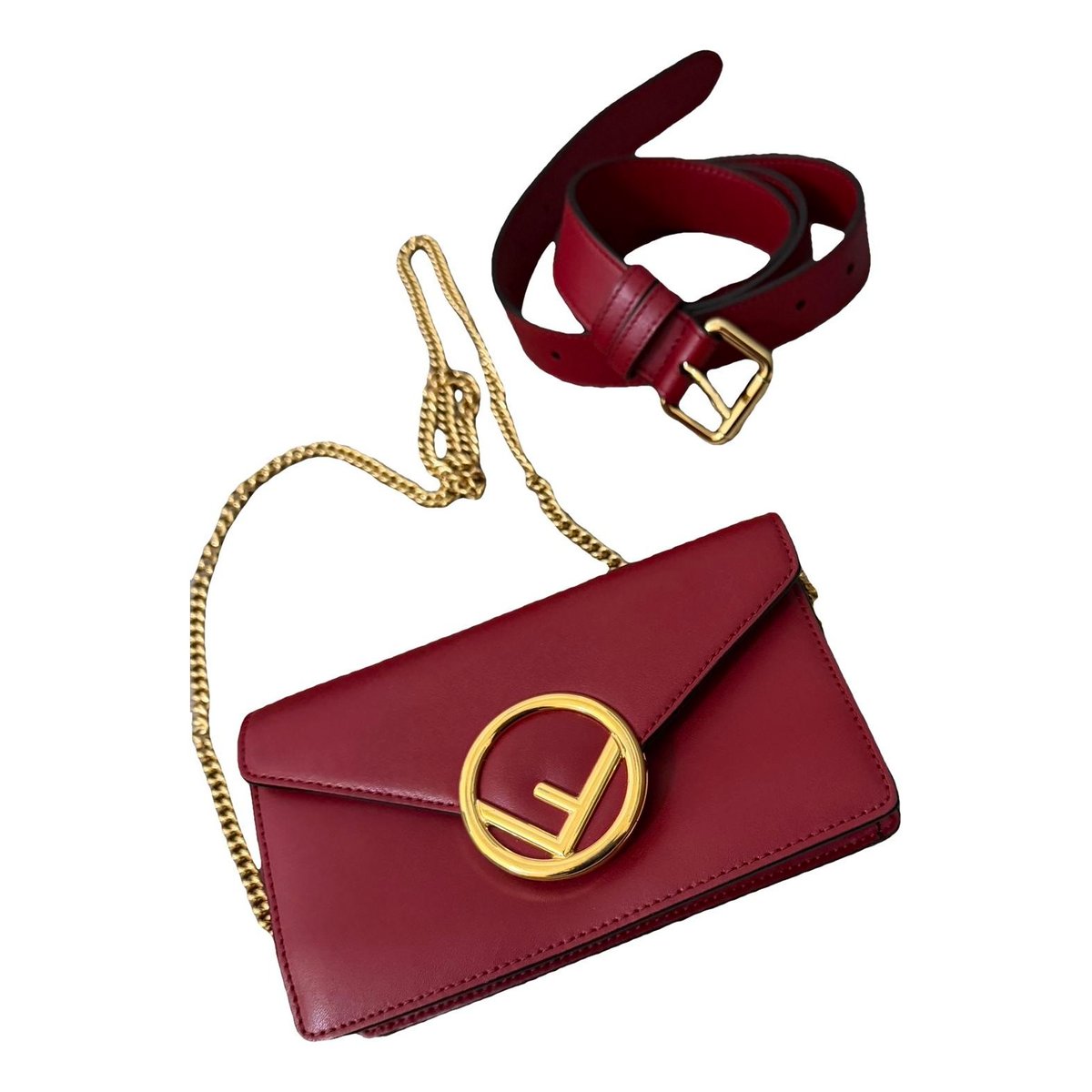 Wallet On Chain leather crossbody bag