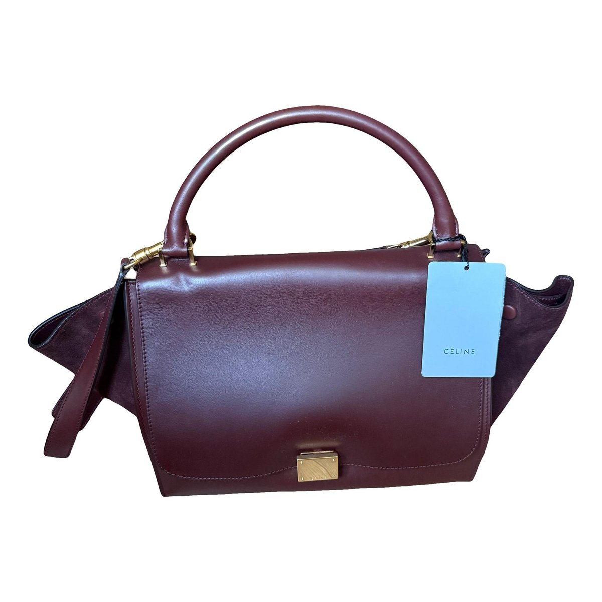 Trapèze leather handbag