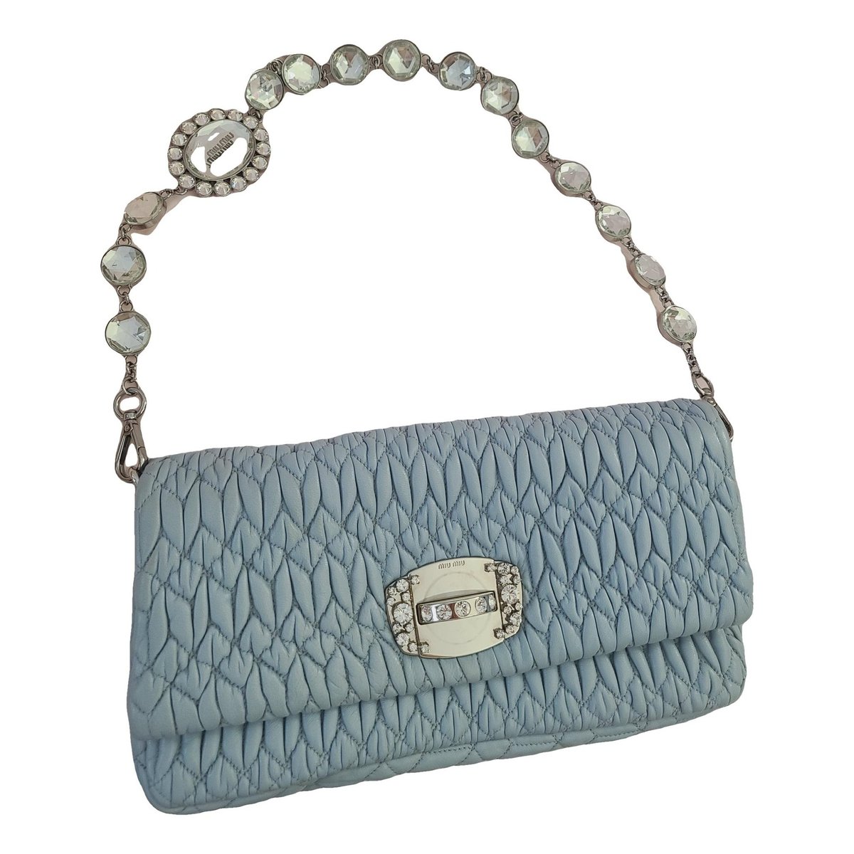 Miu Crystal leather handbag