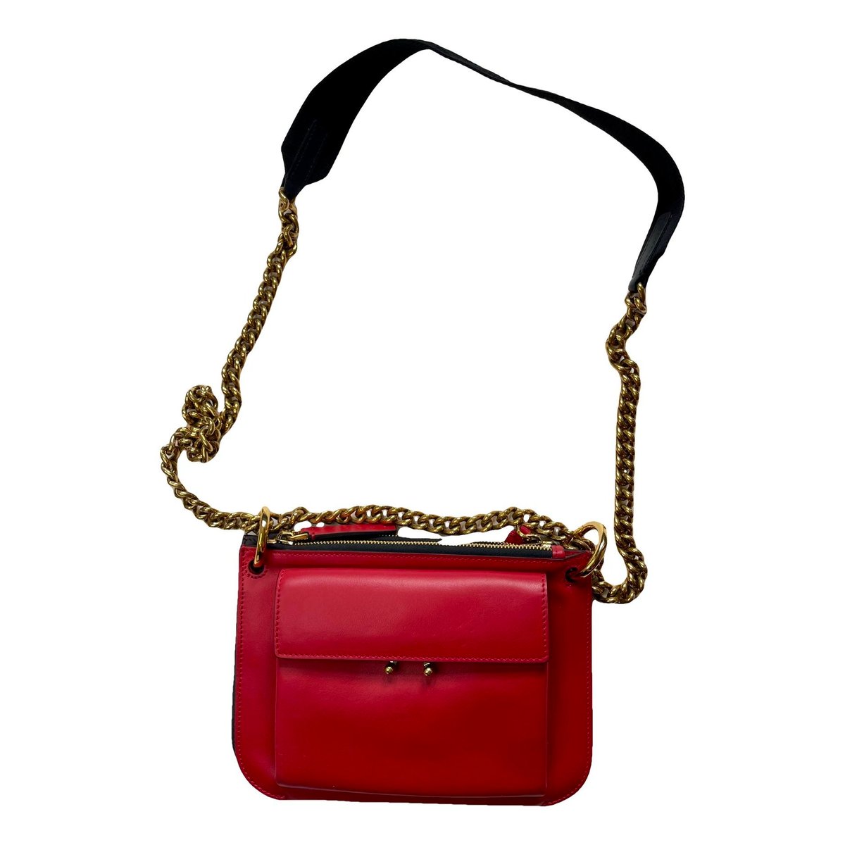 Trunk leather crossbody bag