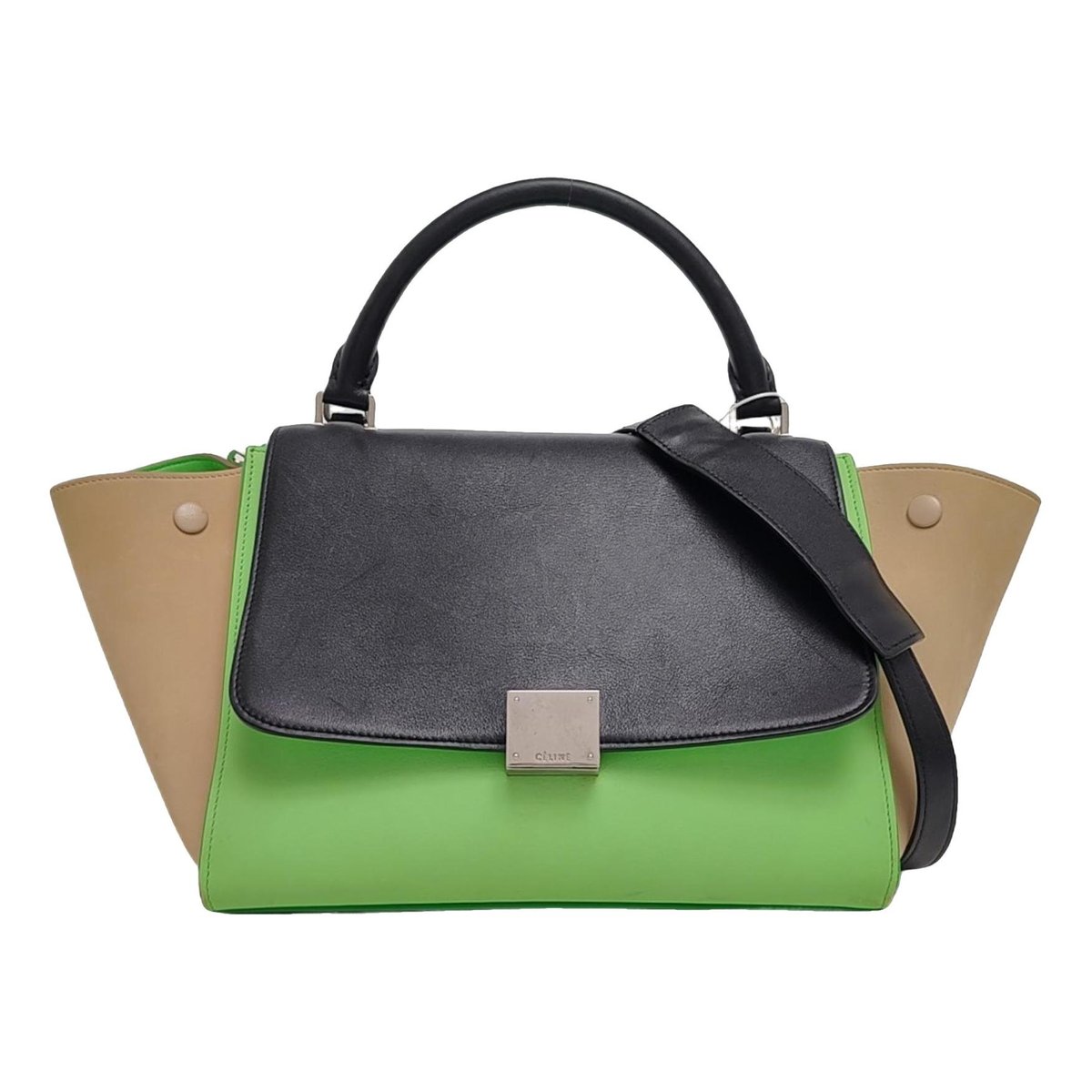 Trapèze leather handbag