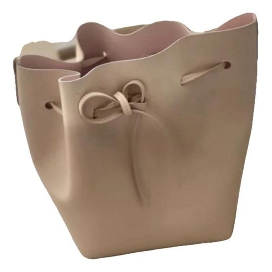 Bucket leather handbag