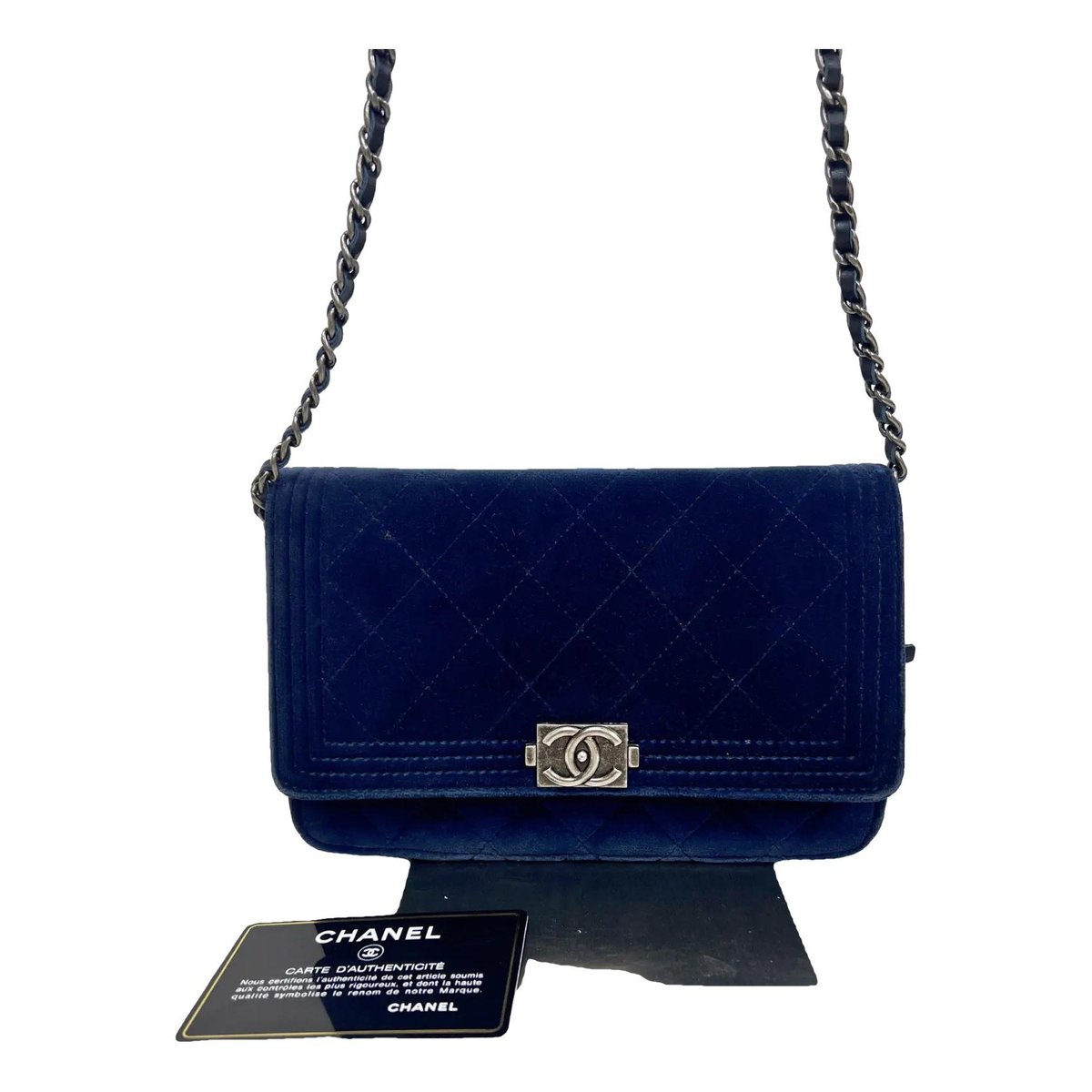 Wallet On Chain Boy velvet handbag