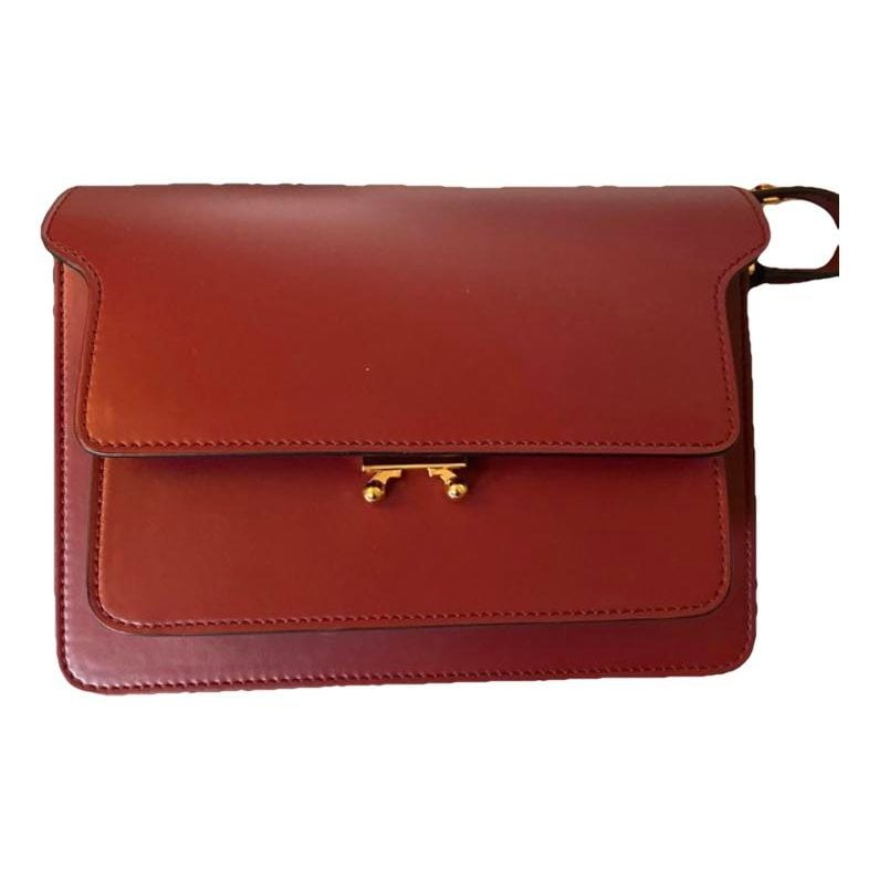 Trunk leather crossbody bag