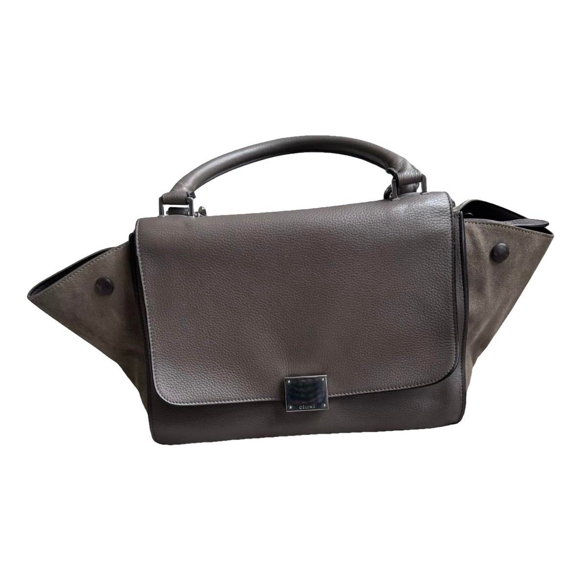 Trapèze leather handbag