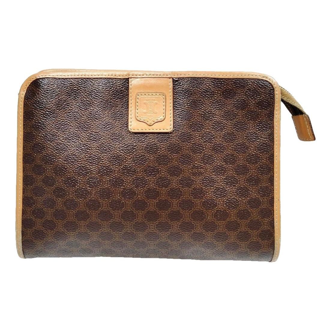 Triomphe Vintage leather clutch bag