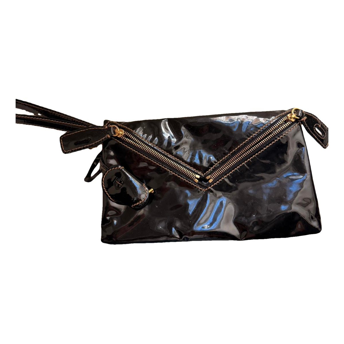 Patent leather clutch bag