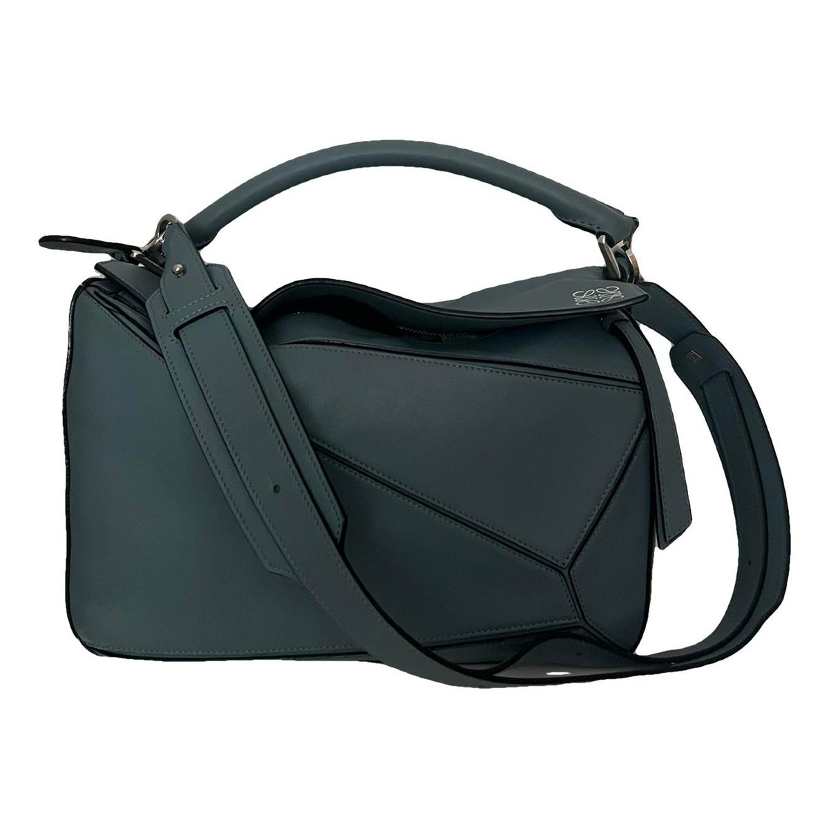 Puzzle leather handbag
