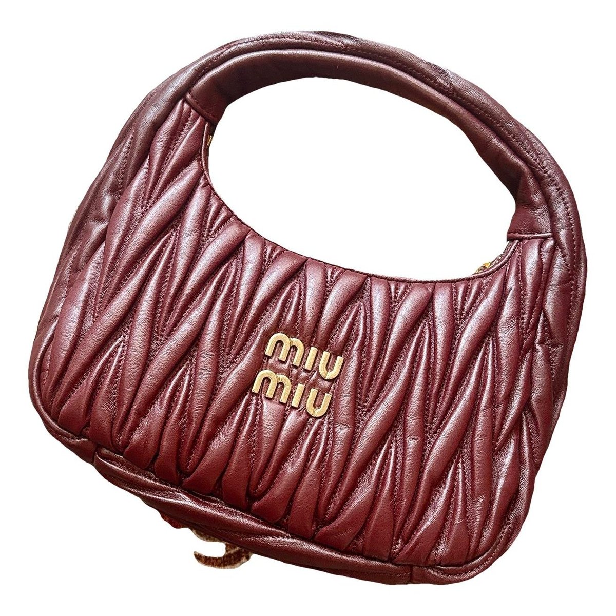 Miu Wander leather crossbody bag