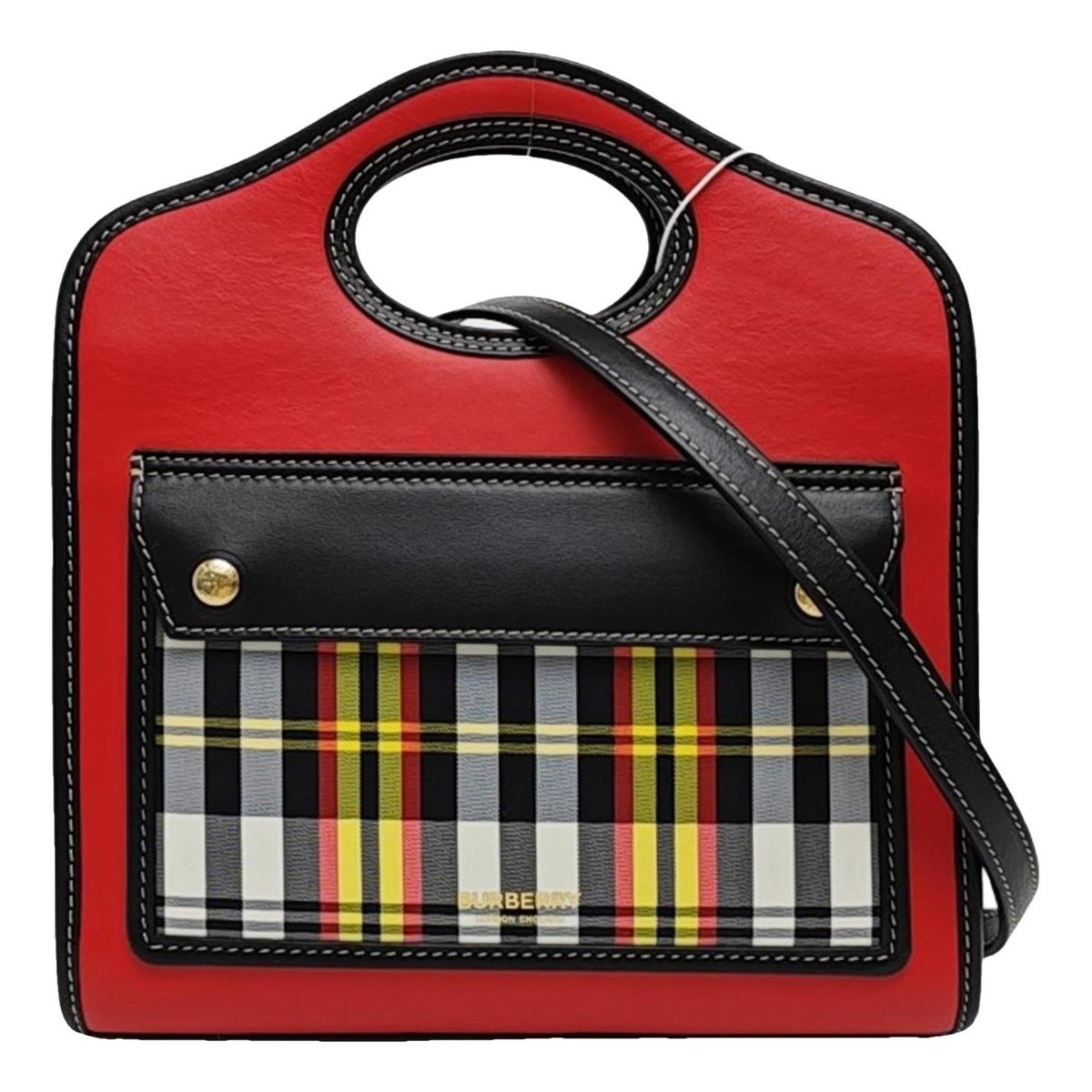 Pocket leather handbag