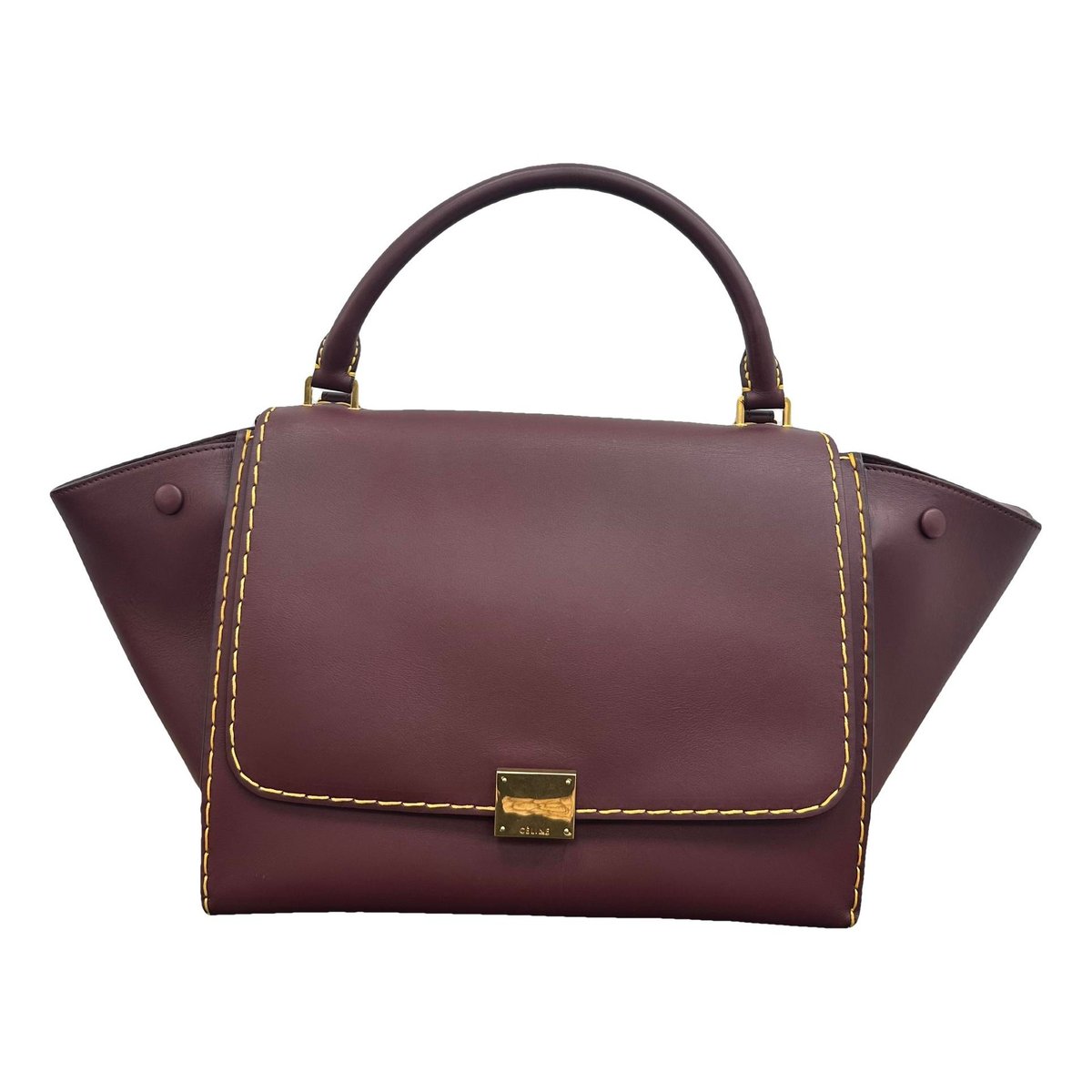 Trapèze leather handbag
