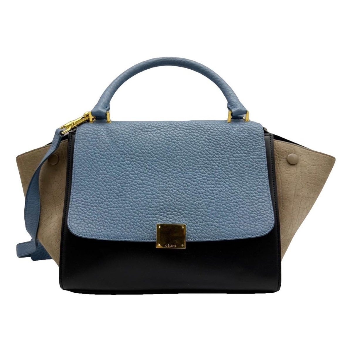 Trapèze leather handbag