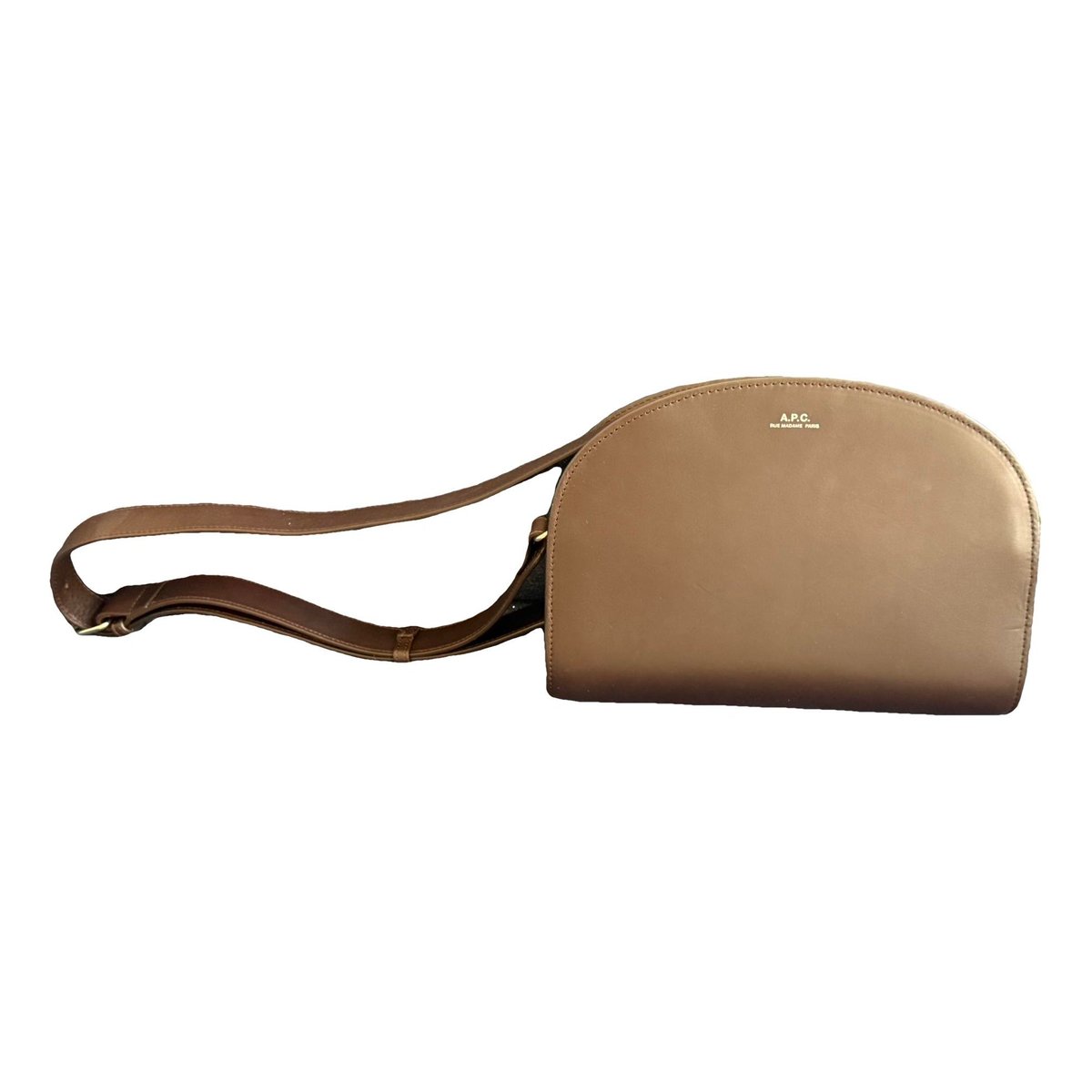 Demi-lune leather handbag