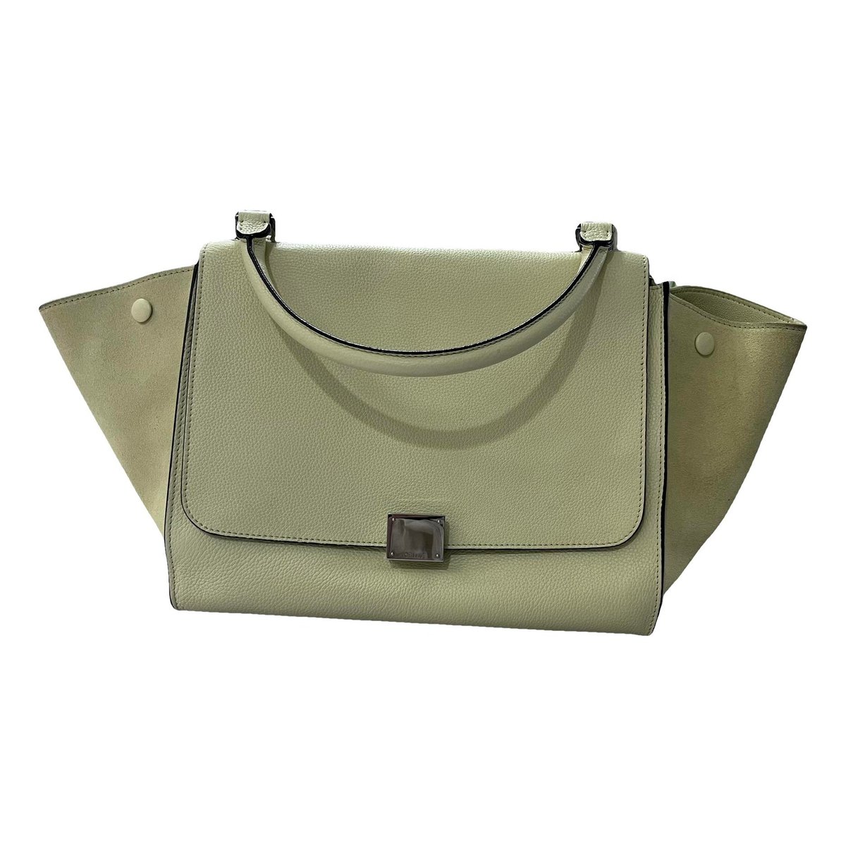 Trapèze leather handbag