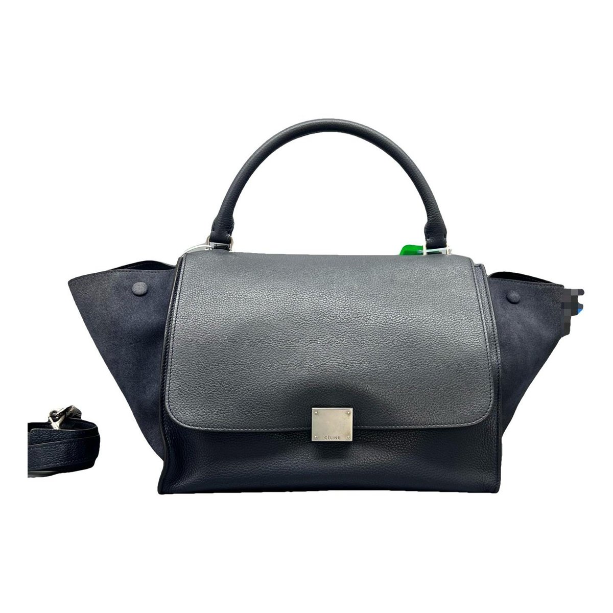 Trapèze leather handbag
