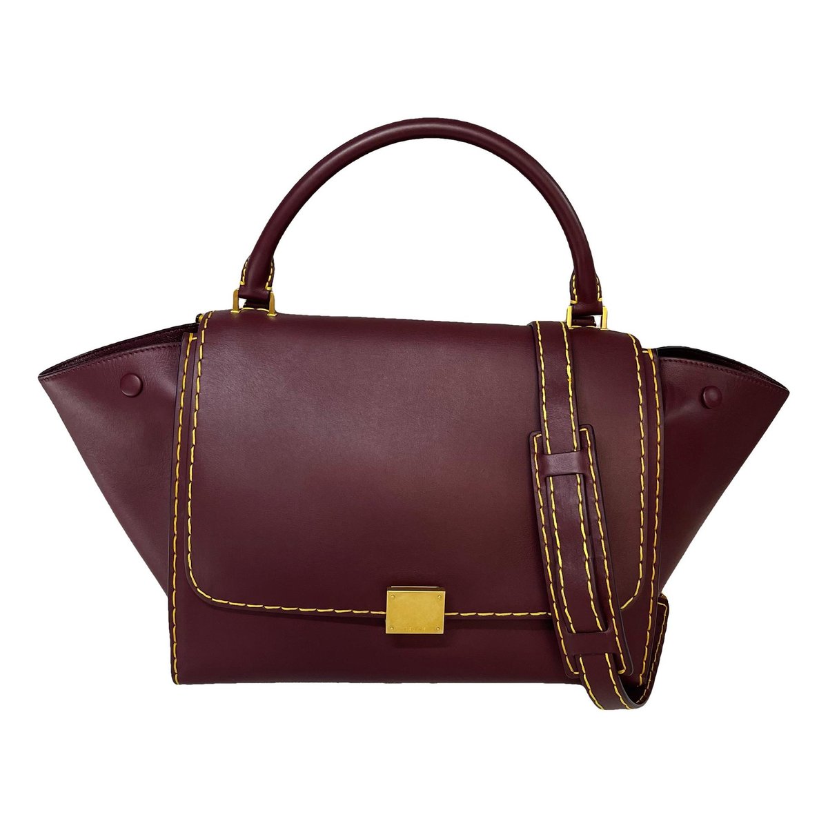 Trapèze leather handbag
