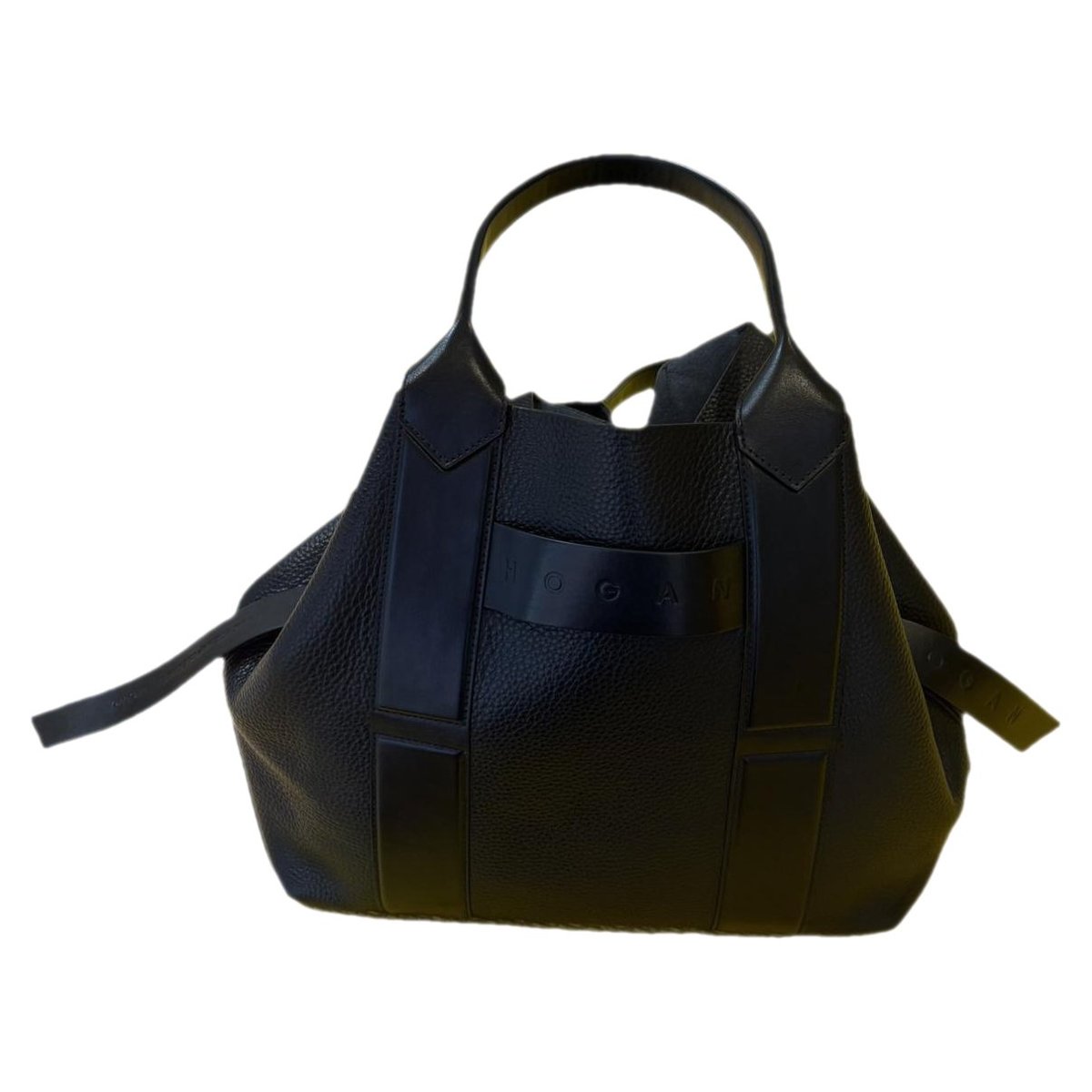 Leather clutch bag