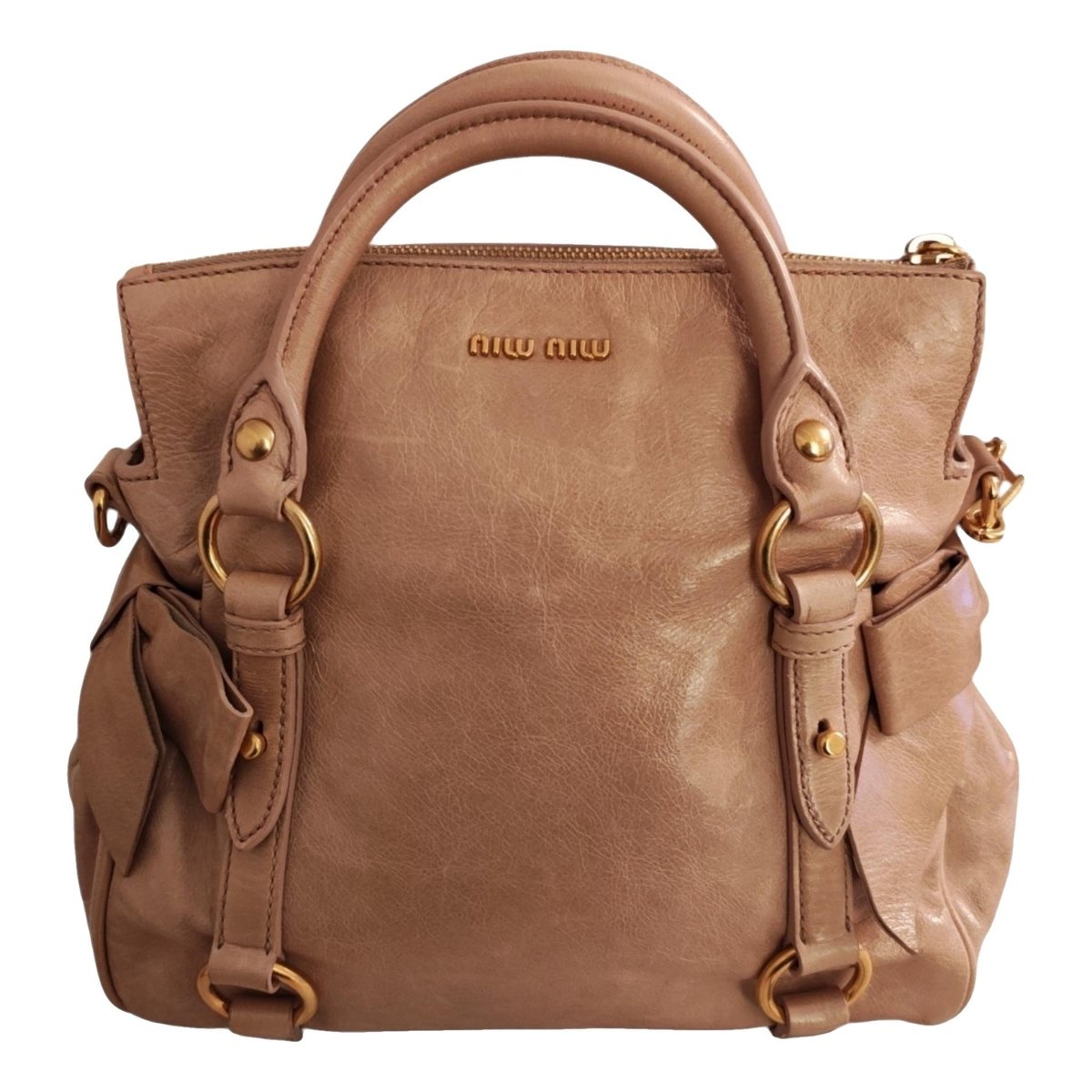 Bow bag leather handbag