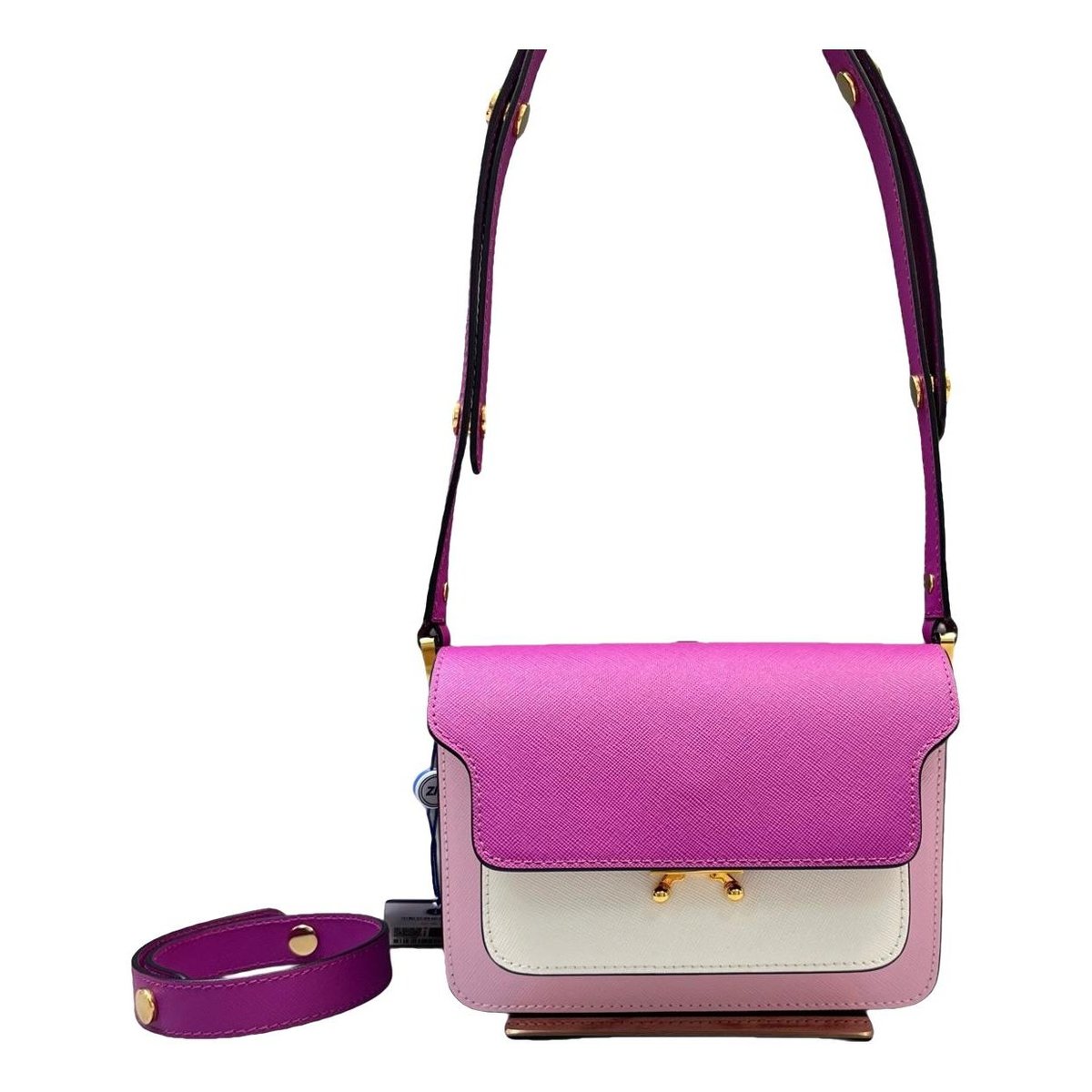 Trunk leather crossbody bag