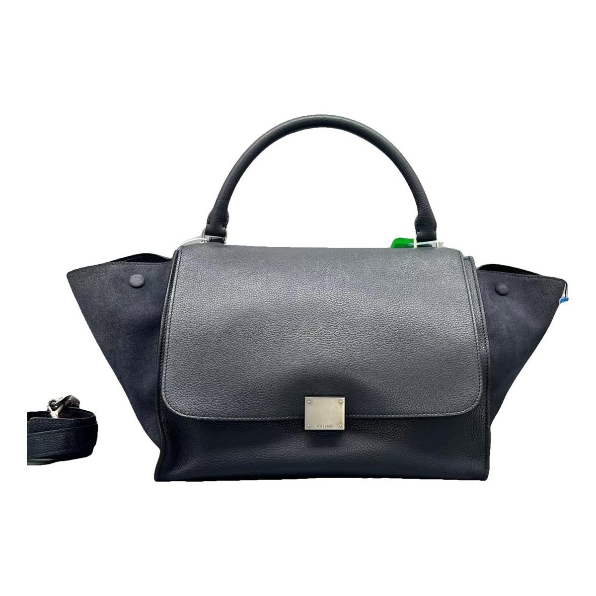 Trapèze leather handbag