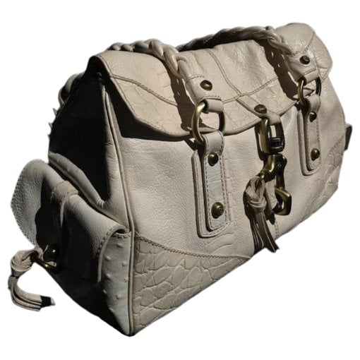 Crochet leather handbag