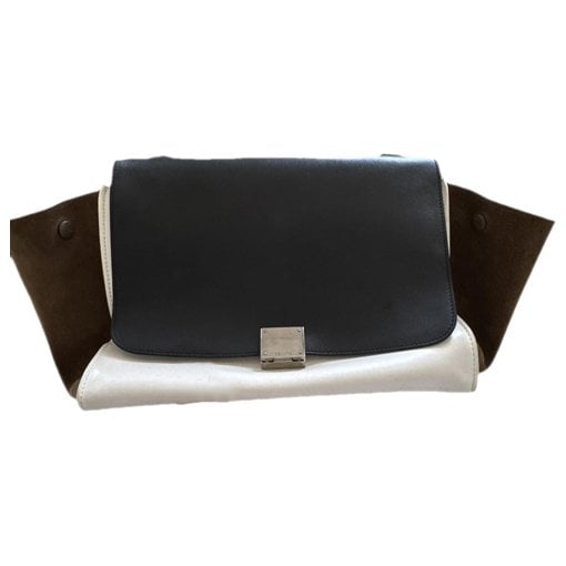 Trapèze leather handbag