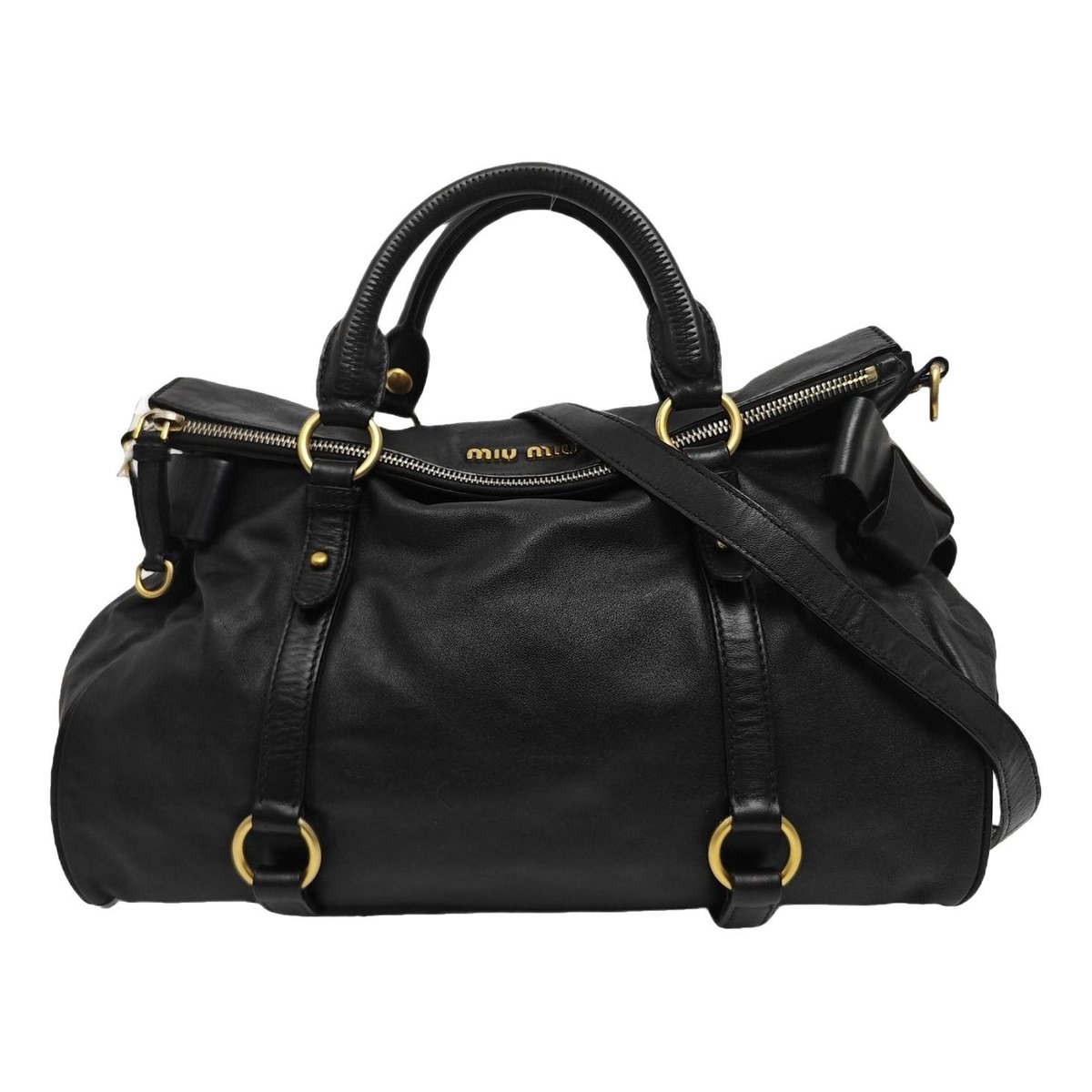 Bow bag leather handbag