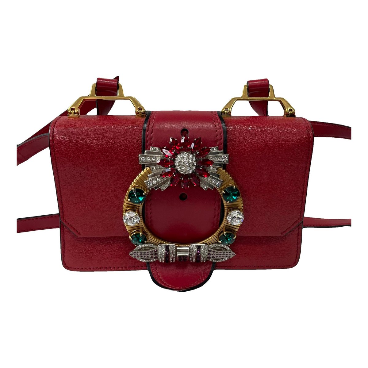 Miu Lady leather handbag