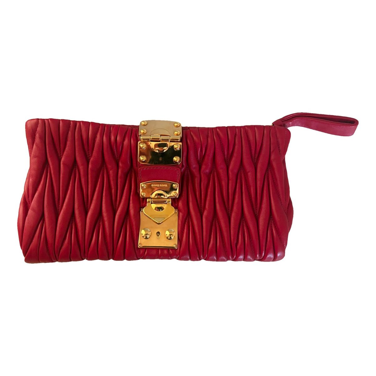 Matelassé leather clutch bag