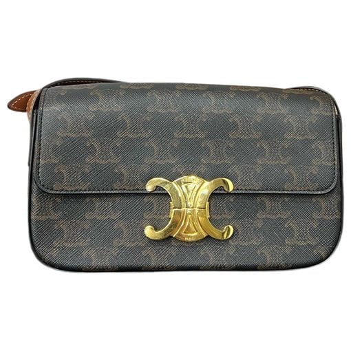 Triomphe chain leather handbag