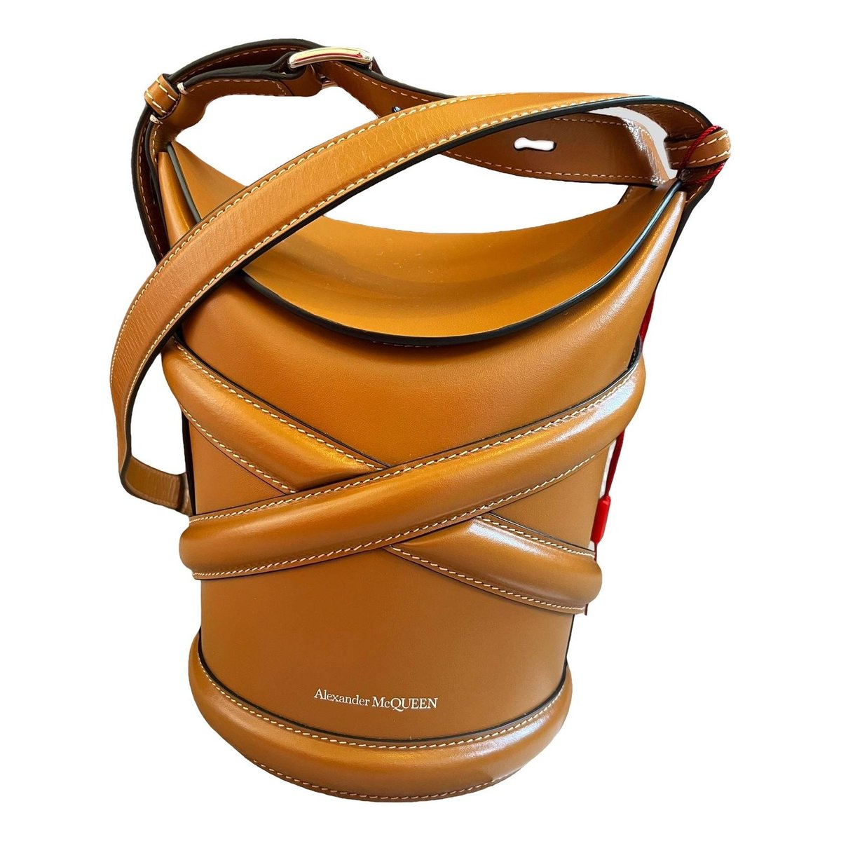 Knuckle leather handbag