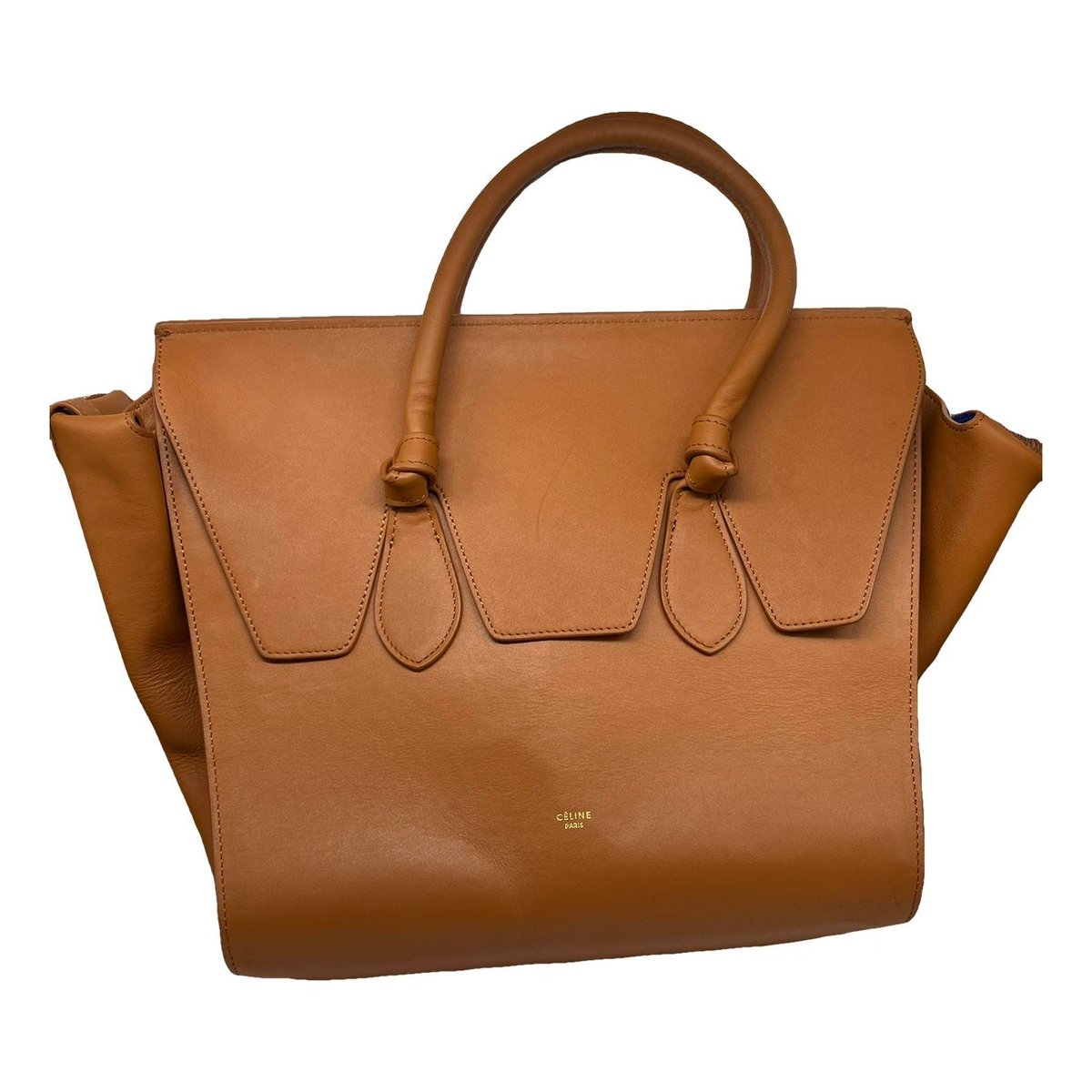 Tie leather handbag
