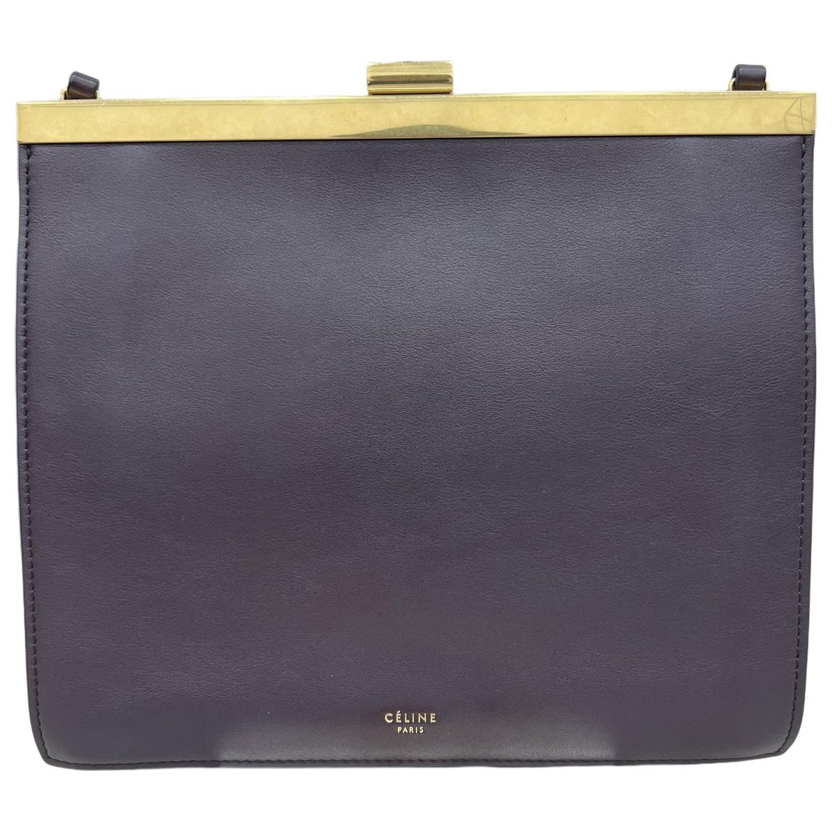 Clasp leather handbag
