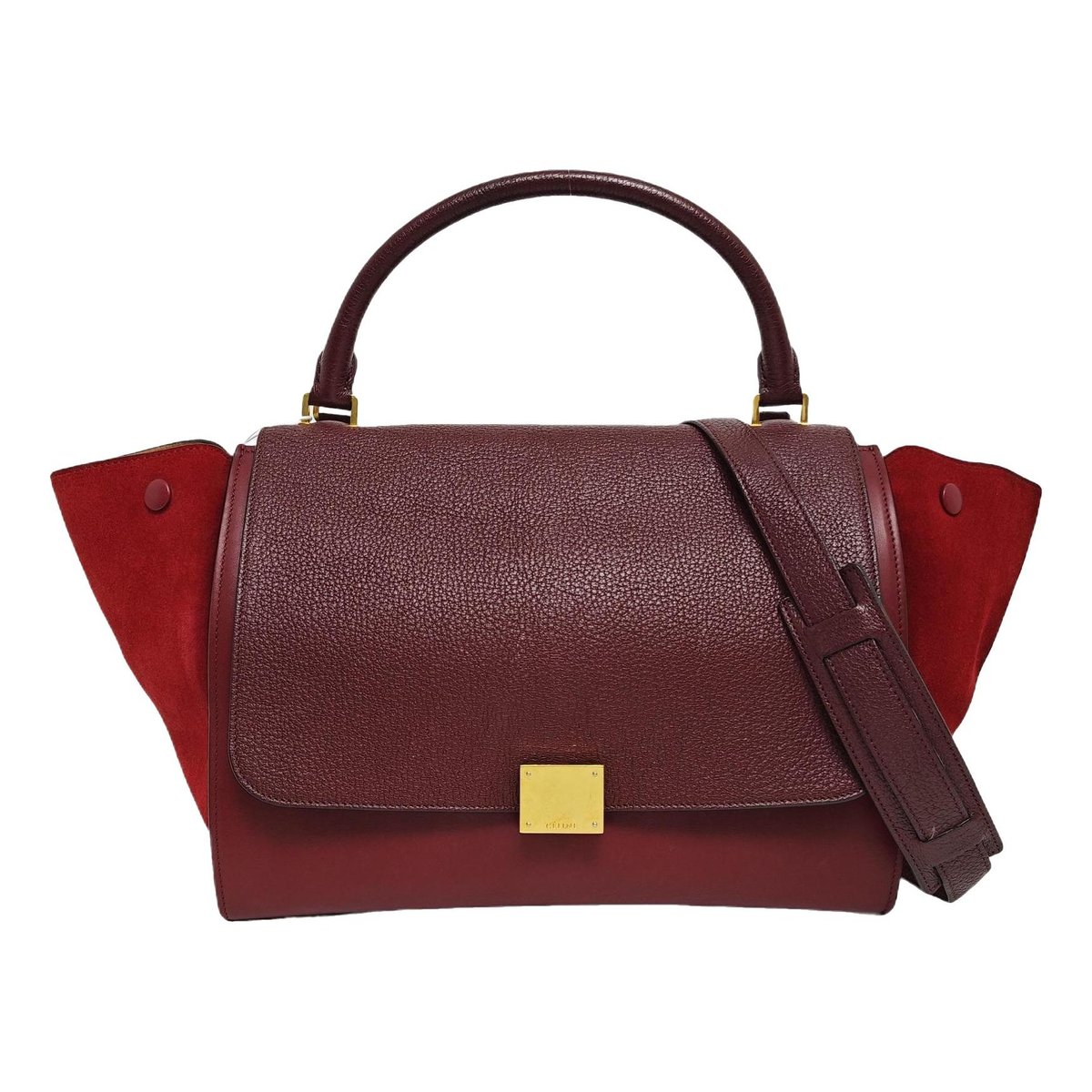 Trapèze leather handbag