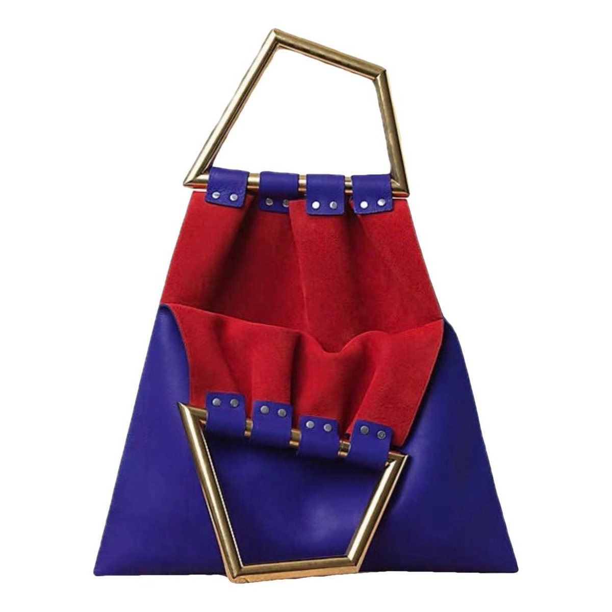Triangle leather handbag