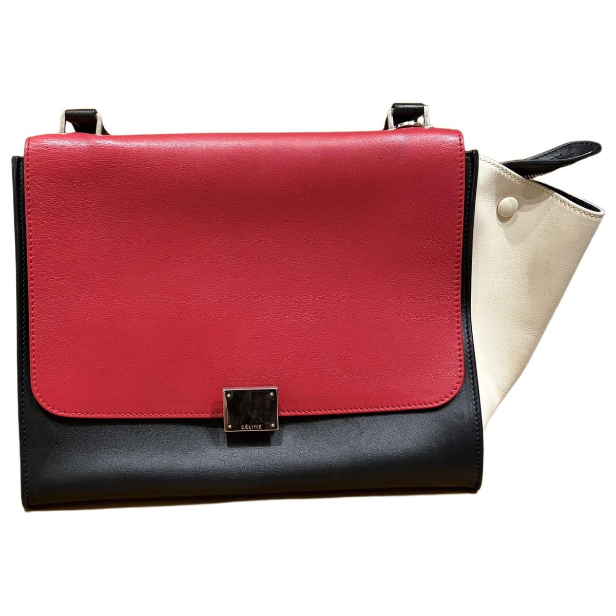 Trapèze leather handbag