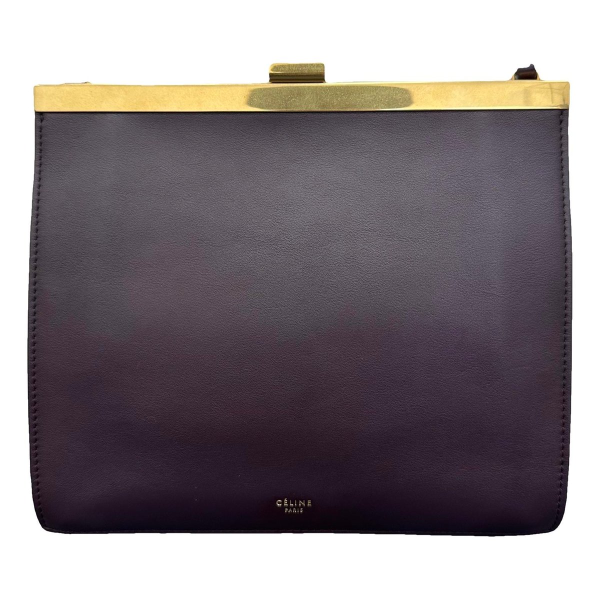 Clasp leather handbag