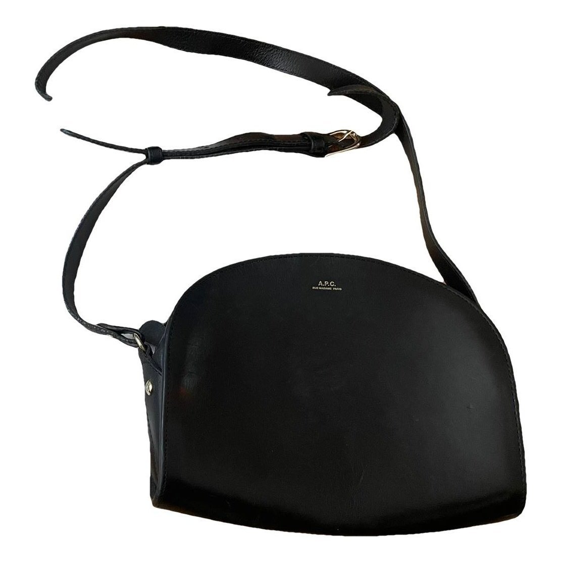 Demi-lune leather handbag