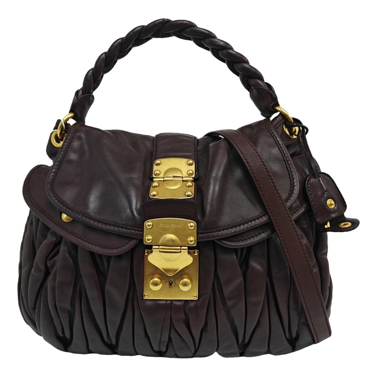 Coffer leather handbag