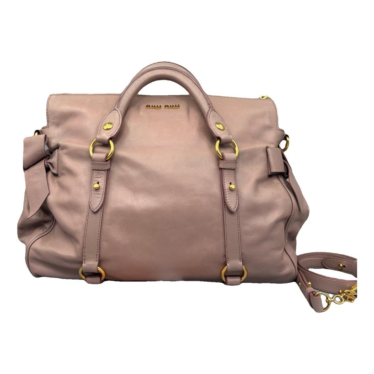 Bow bag leather handbag
