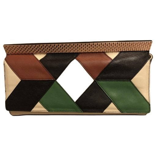 Leather clutch bag