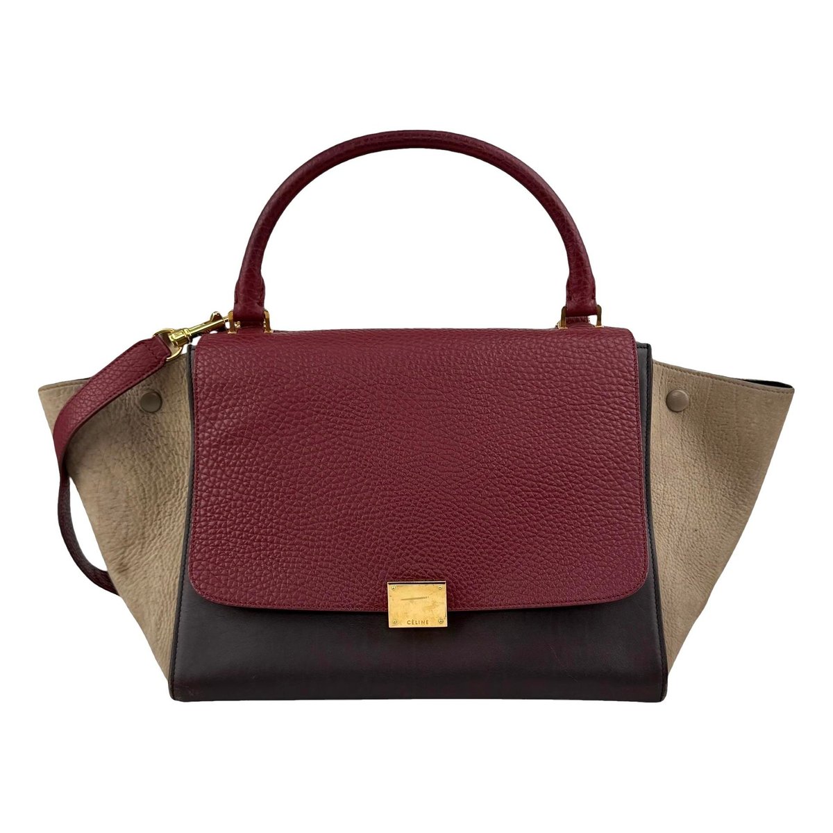 Trapèze leather handbag