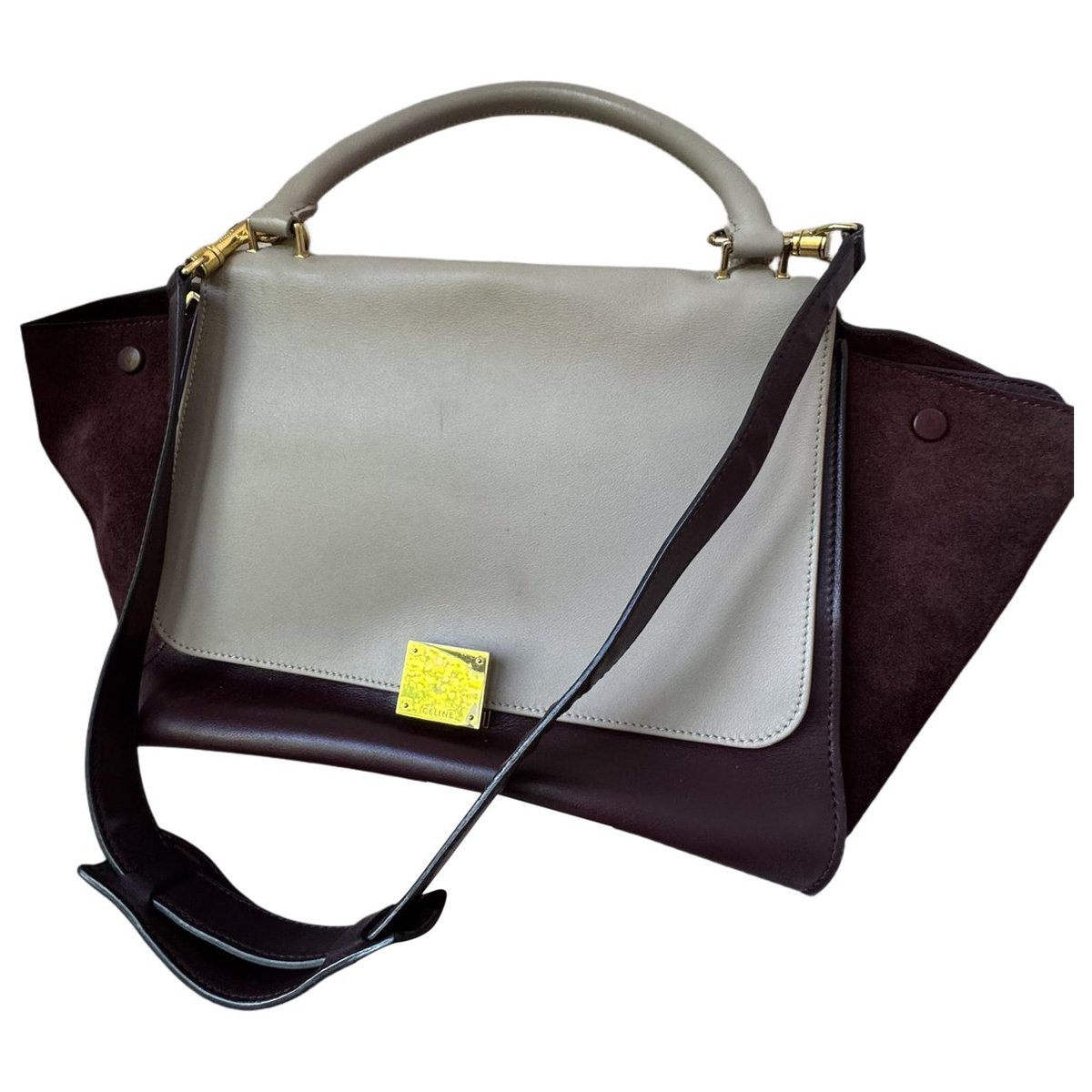 Trapèze leather handbag
