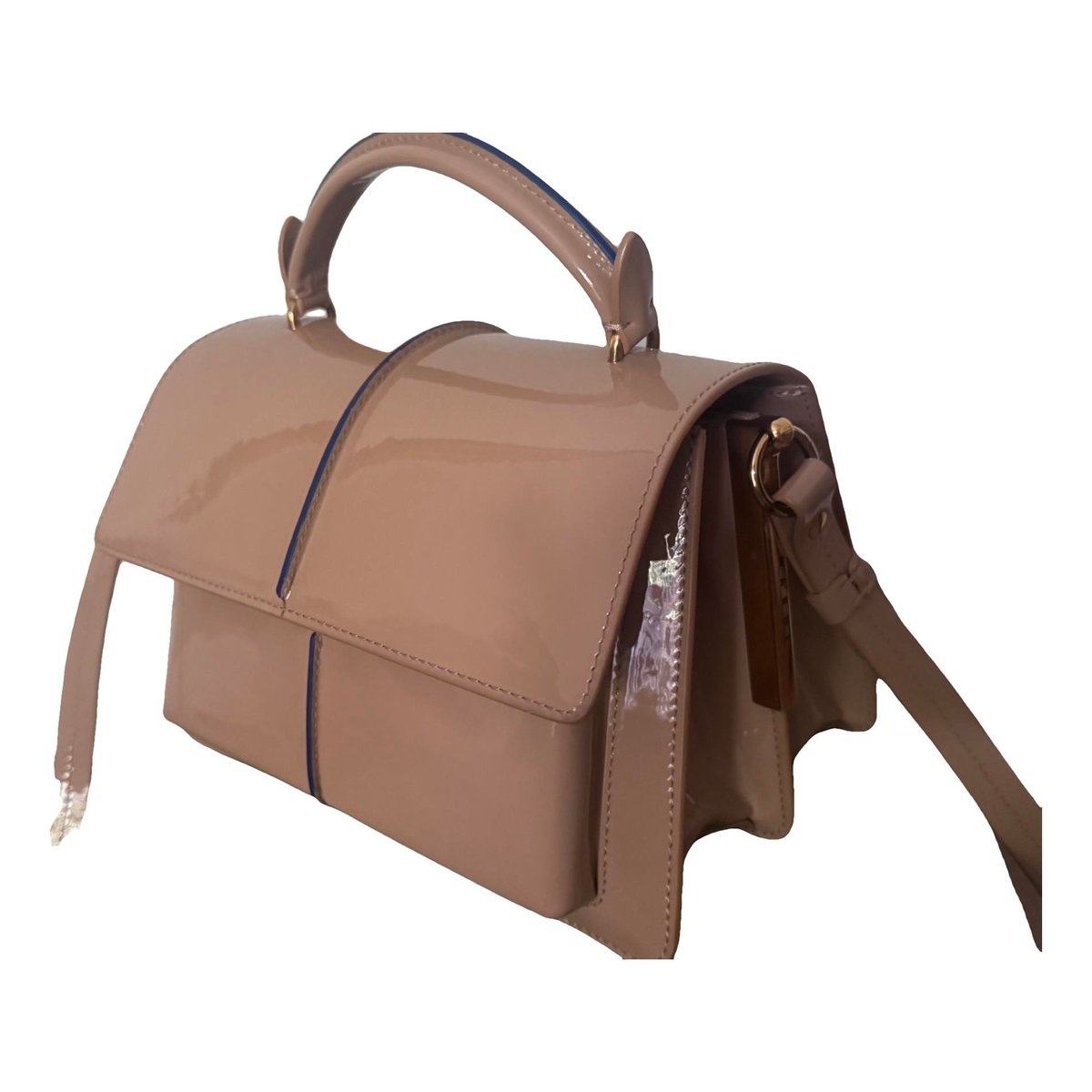 Trunk patent leather crossbody bag