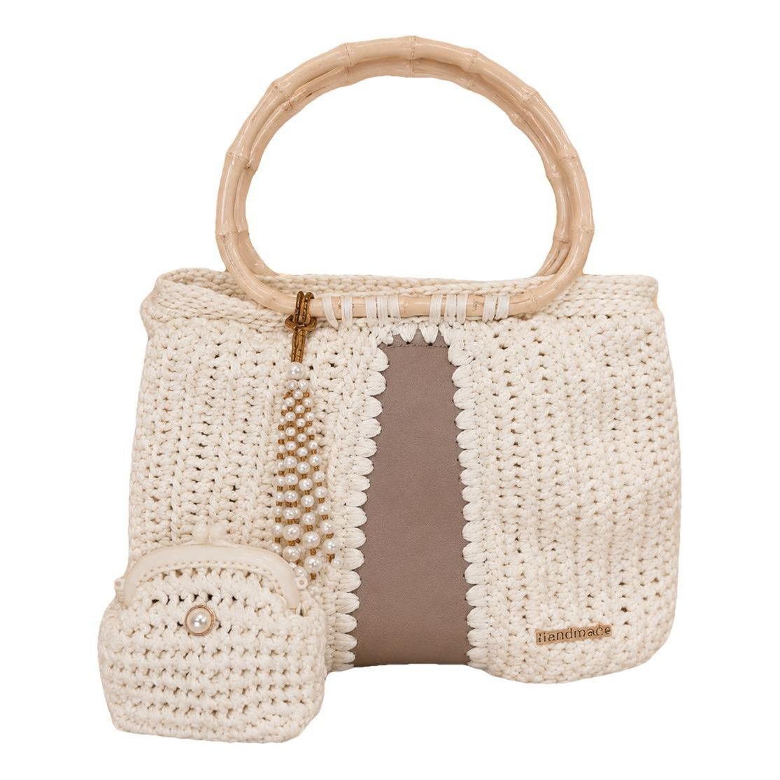 Crochet silk handbag