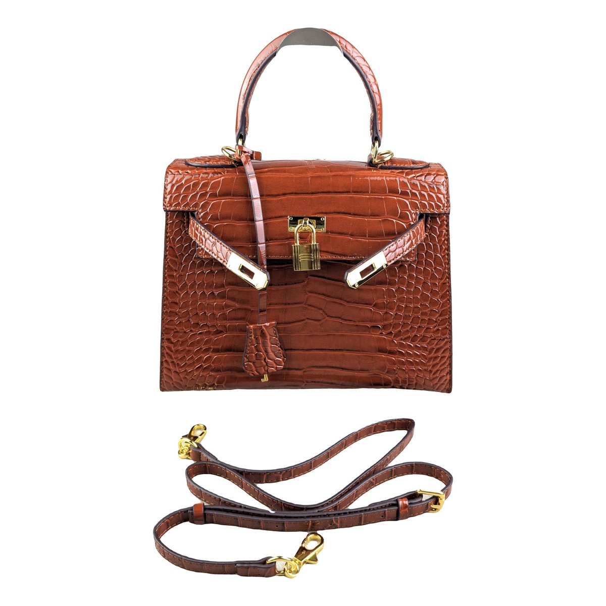 Crochet leather handbag