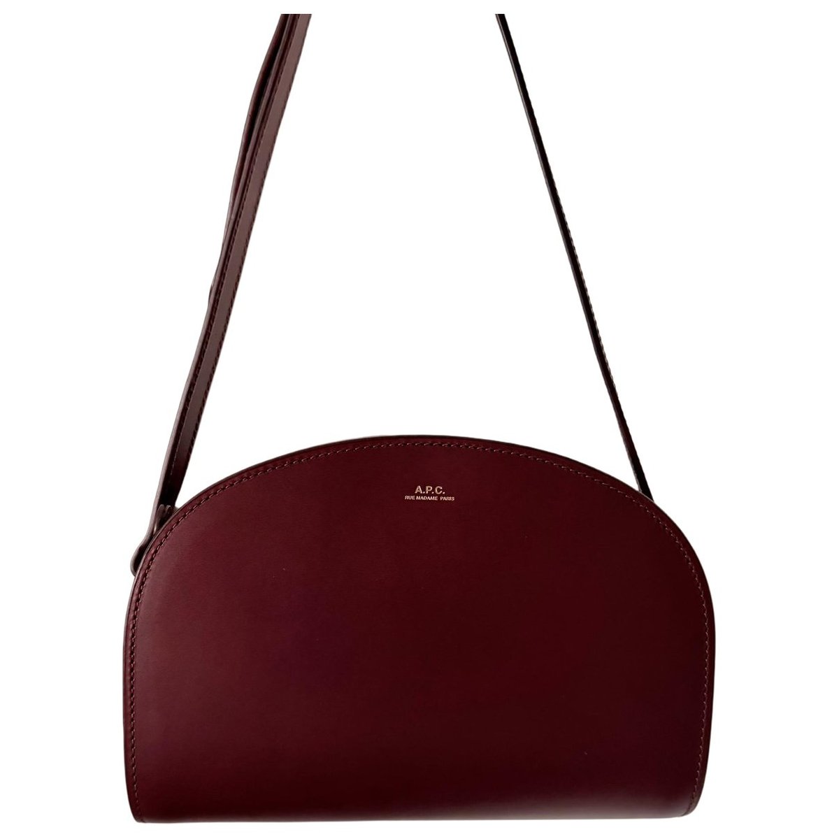 Demi-lune leather handbag