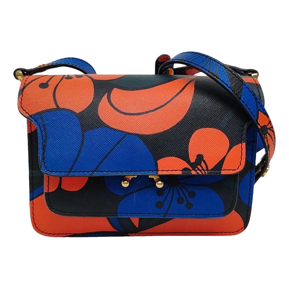 Trunk leather crossbody bag
