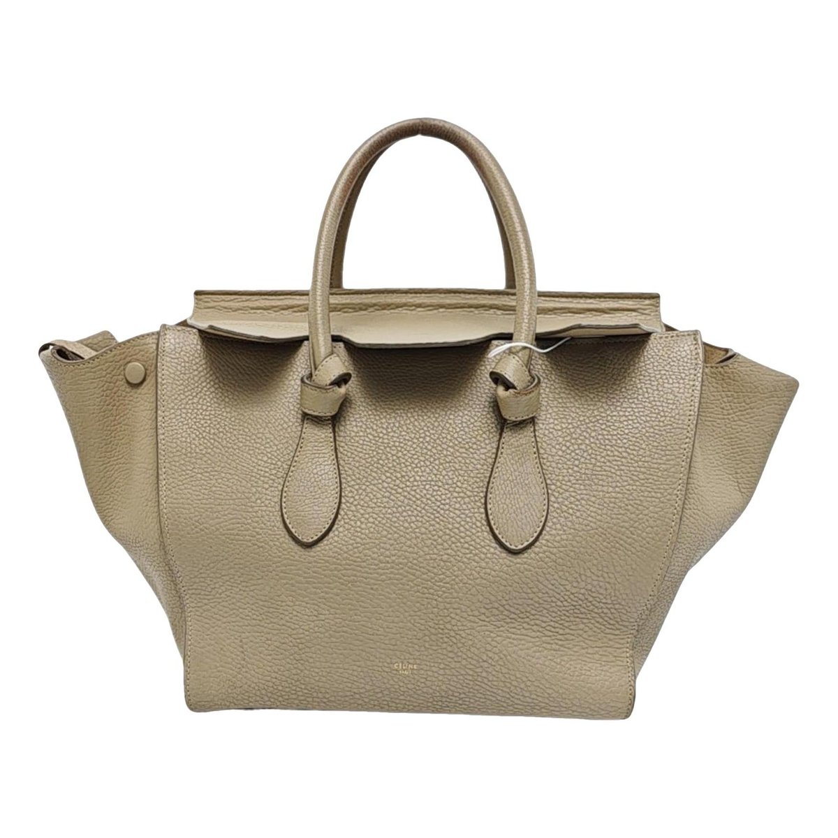 Tie leather tote