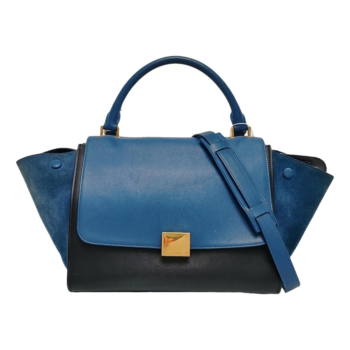 Trapèze leather handbag